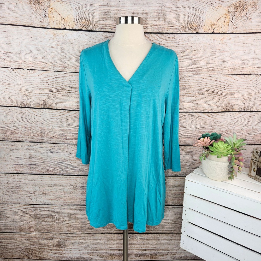 J. Jill Aqua V-Neck Tunic